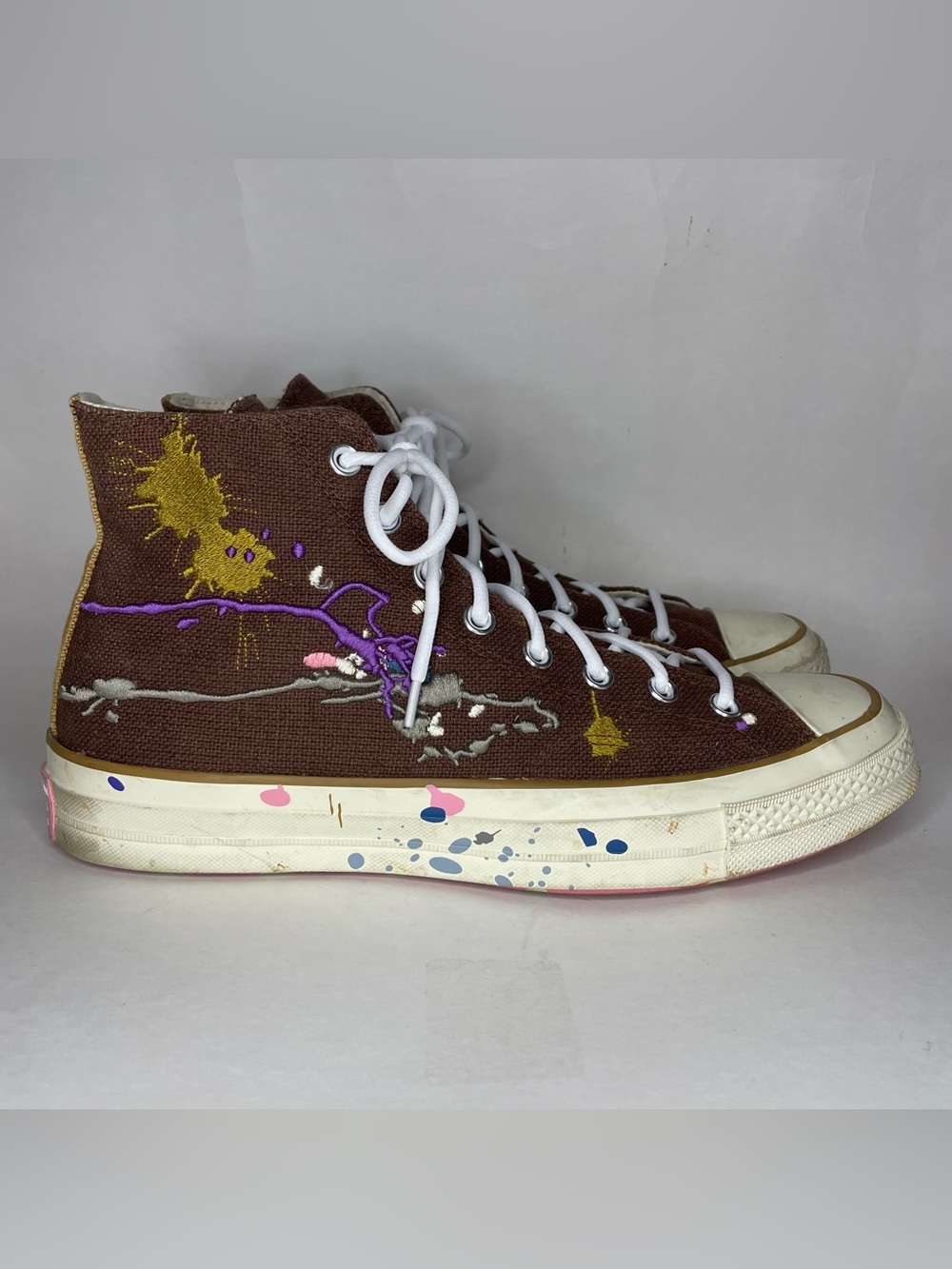 Converse Bandulu x Chuck 70 Hi Sneakers Paint Splatter Cappuccino M10/W12 Skater